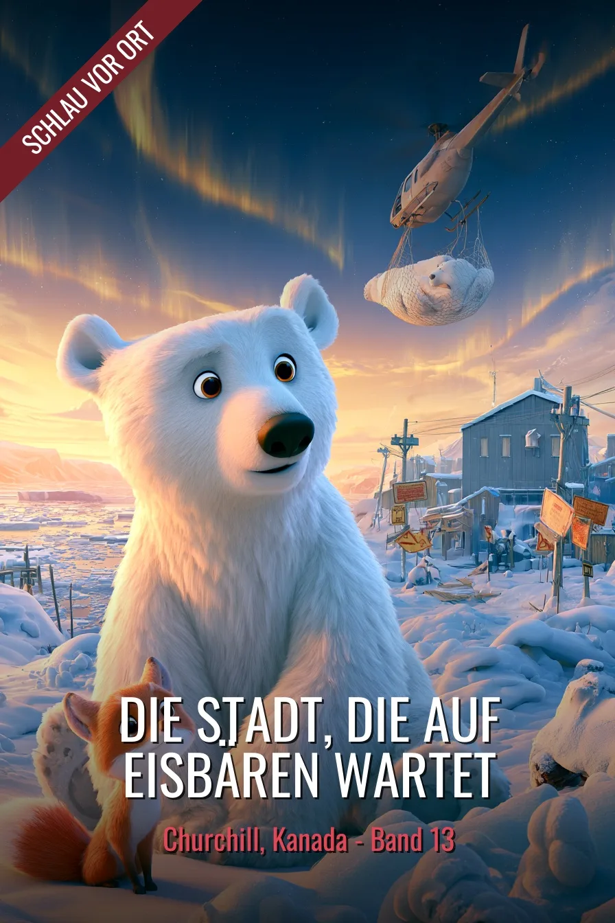 Buchcover: Die Stadt, die auf Eisbären wartet – Kinderbuch über Churchill