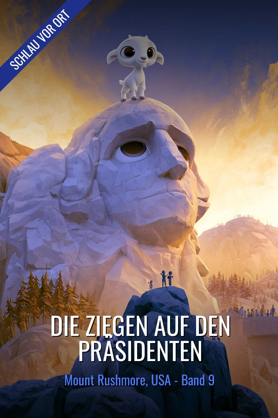 Buchcover: Die Ziegen auf den Präsidenten – Kinderbuch über Mount Rushmore