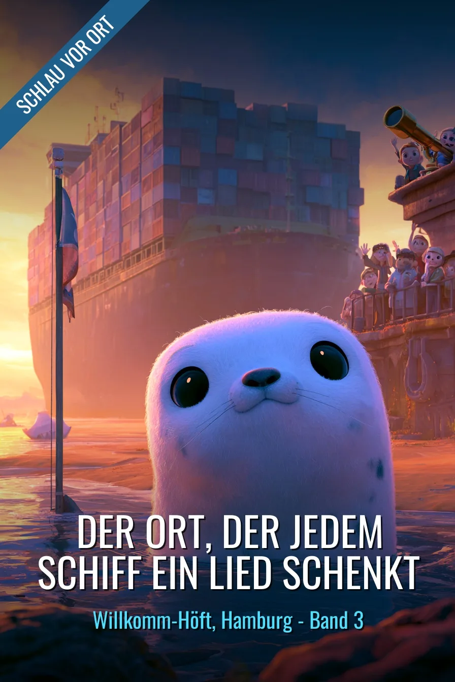 Buchcover: Der Ort, der jedem Schiff ein Lied schenkt – Kinderbuch über Willkomm-Höft
