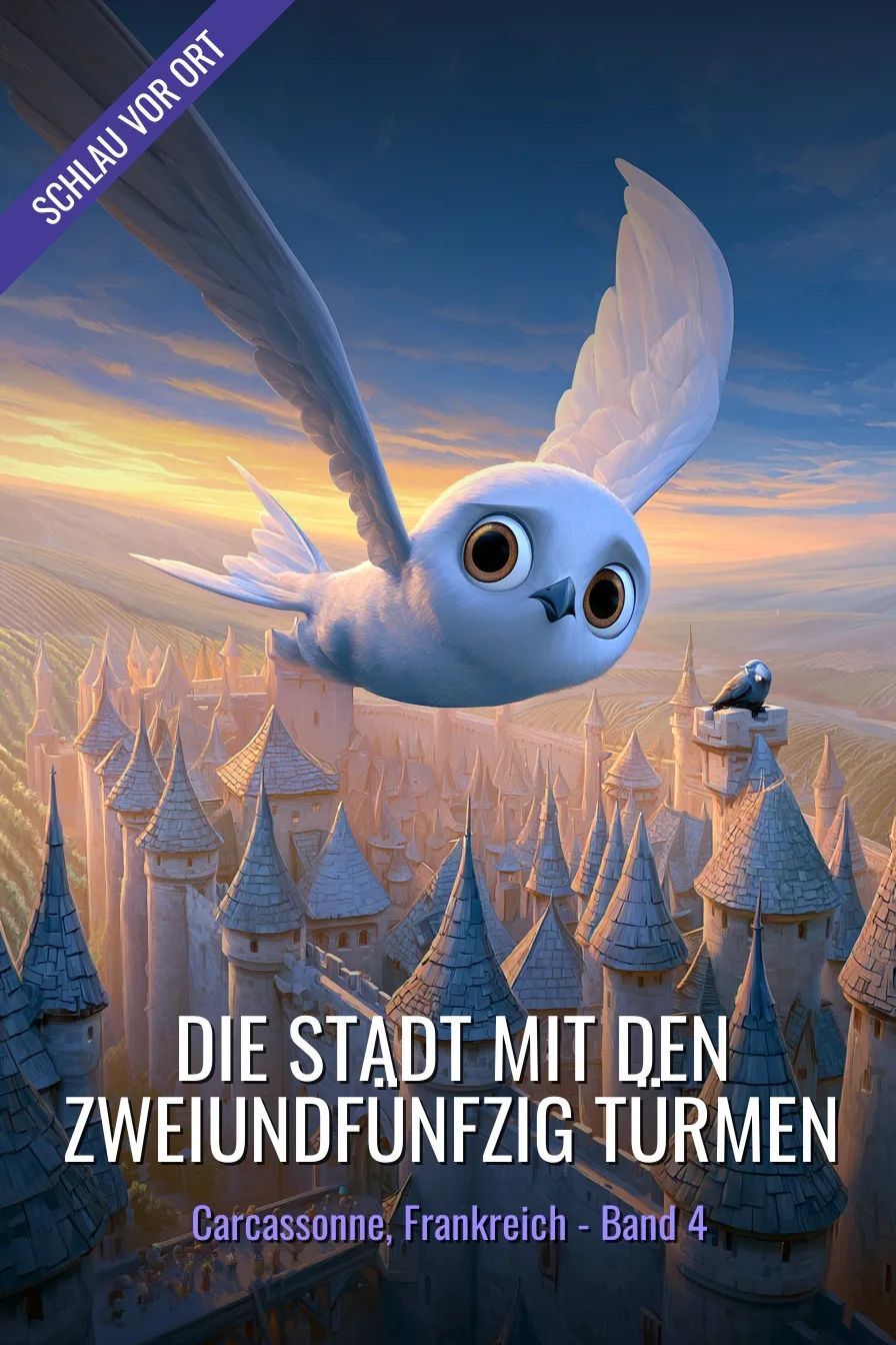 Buchcover: Die Stadt mit den zweiundfünfzig Türmen – Kinderbuch über Carcassonne