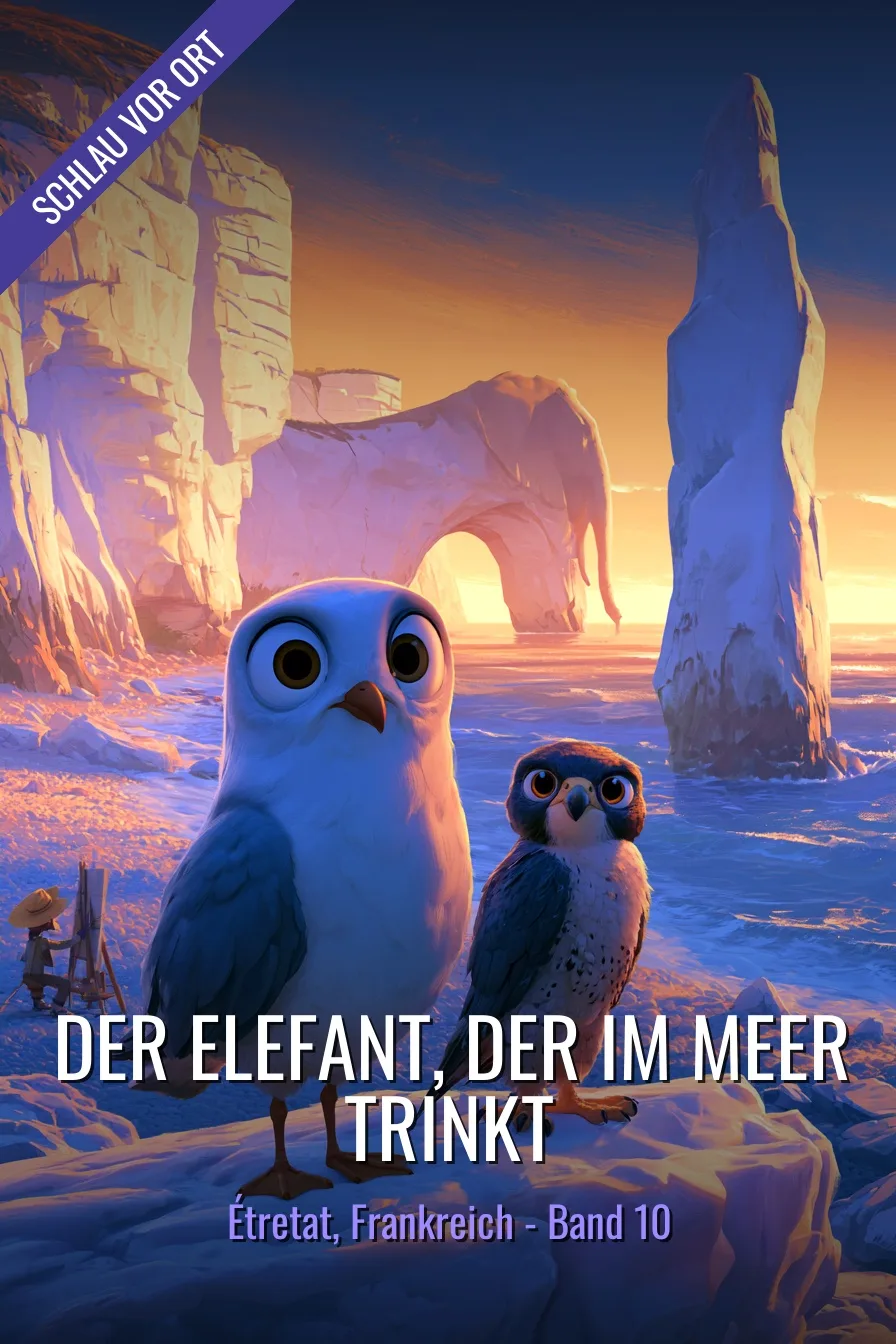 Buchcover: Der Elefant, der im Meer trinkt – Kinderbuch über Étretat