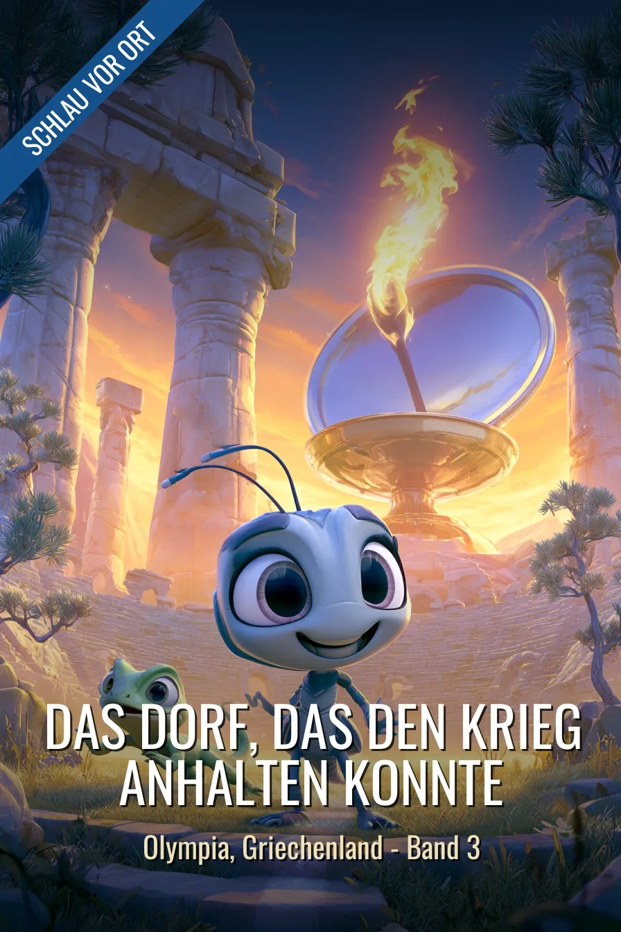 Buchcover: Das Dorf, das den Krieg anhalten konnte – Kinderbuch über Olympia