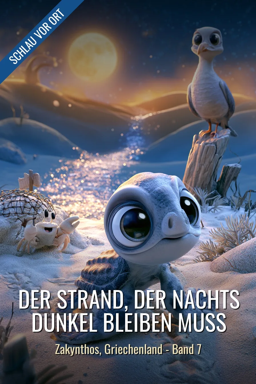 Buchcover: Der Strand, der nachts dunkel bleiben muss – Kinderbuch über Zakynthos