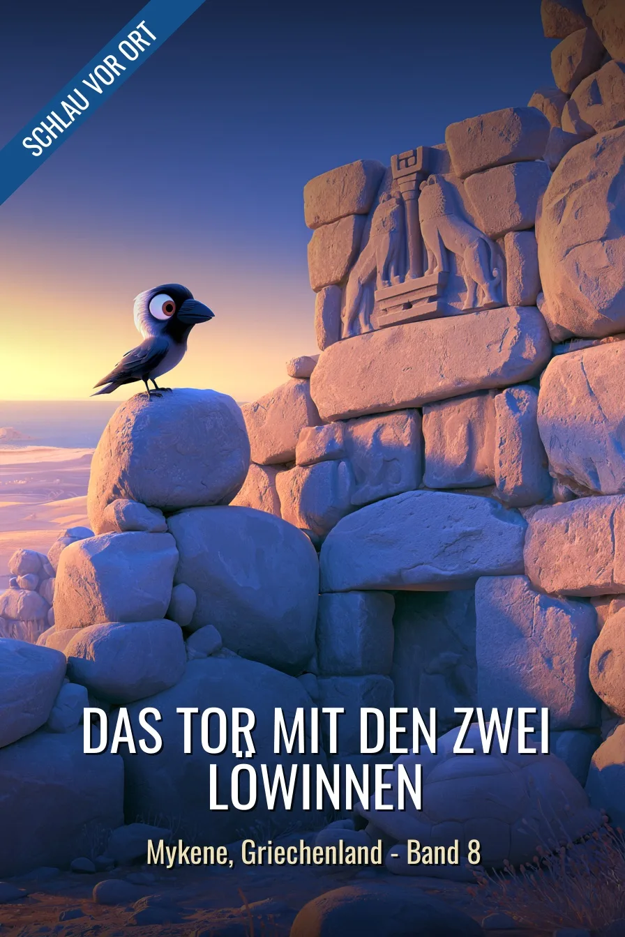 Buchcover: Das Tor mit den zwei Löwinnen – Kinderbuch über Mykene