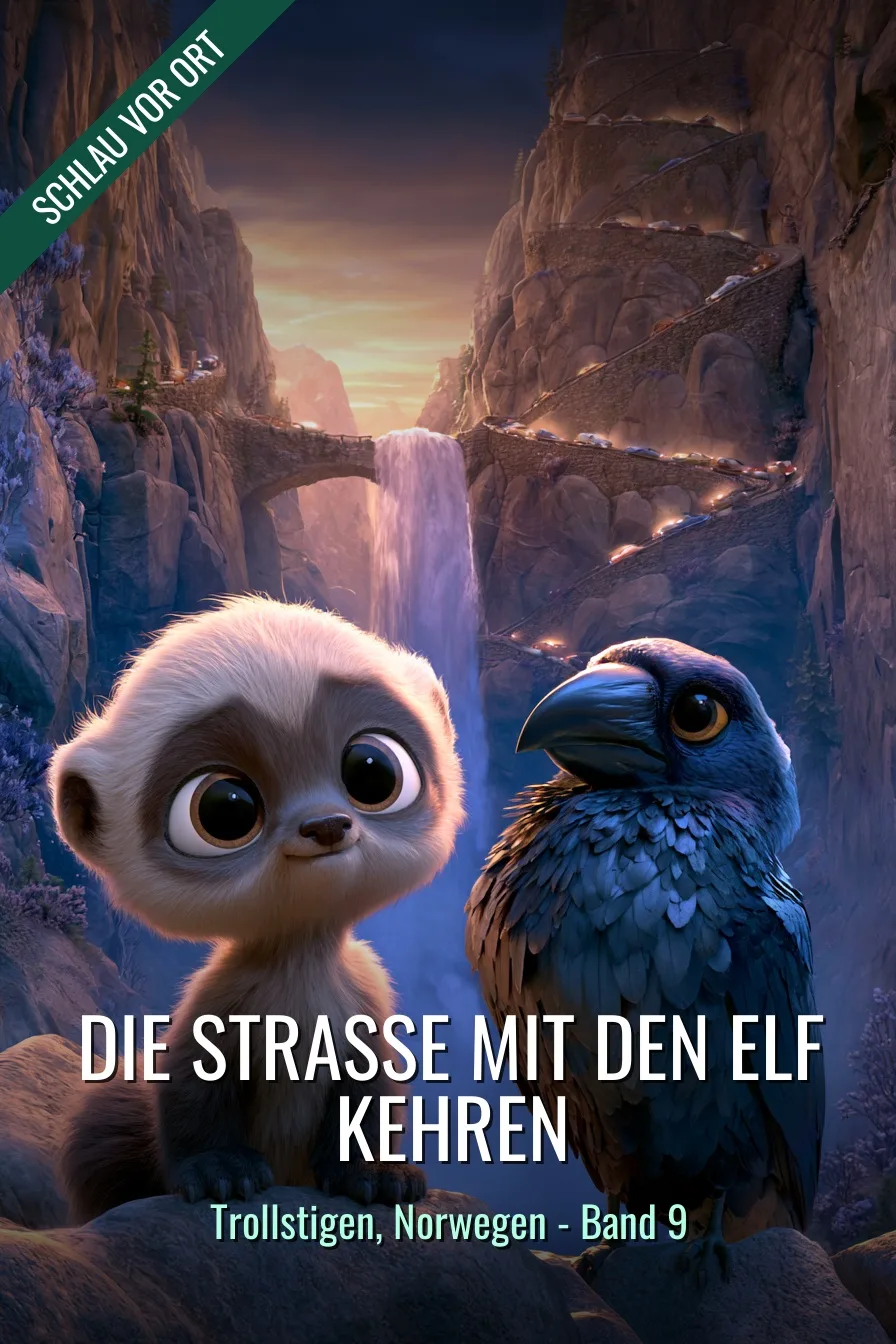 Buchcover: Die Straße mit den elf Kehren – Kinderbuch über Trollstigen