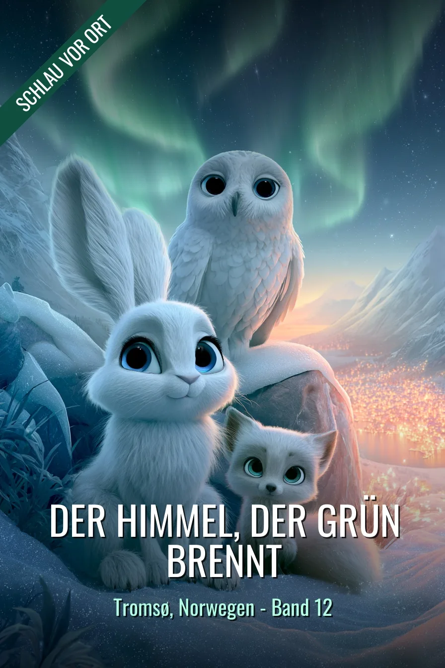 Buchcover: Der Himmel, der grün brennt – Kinderbuch über Tromsø