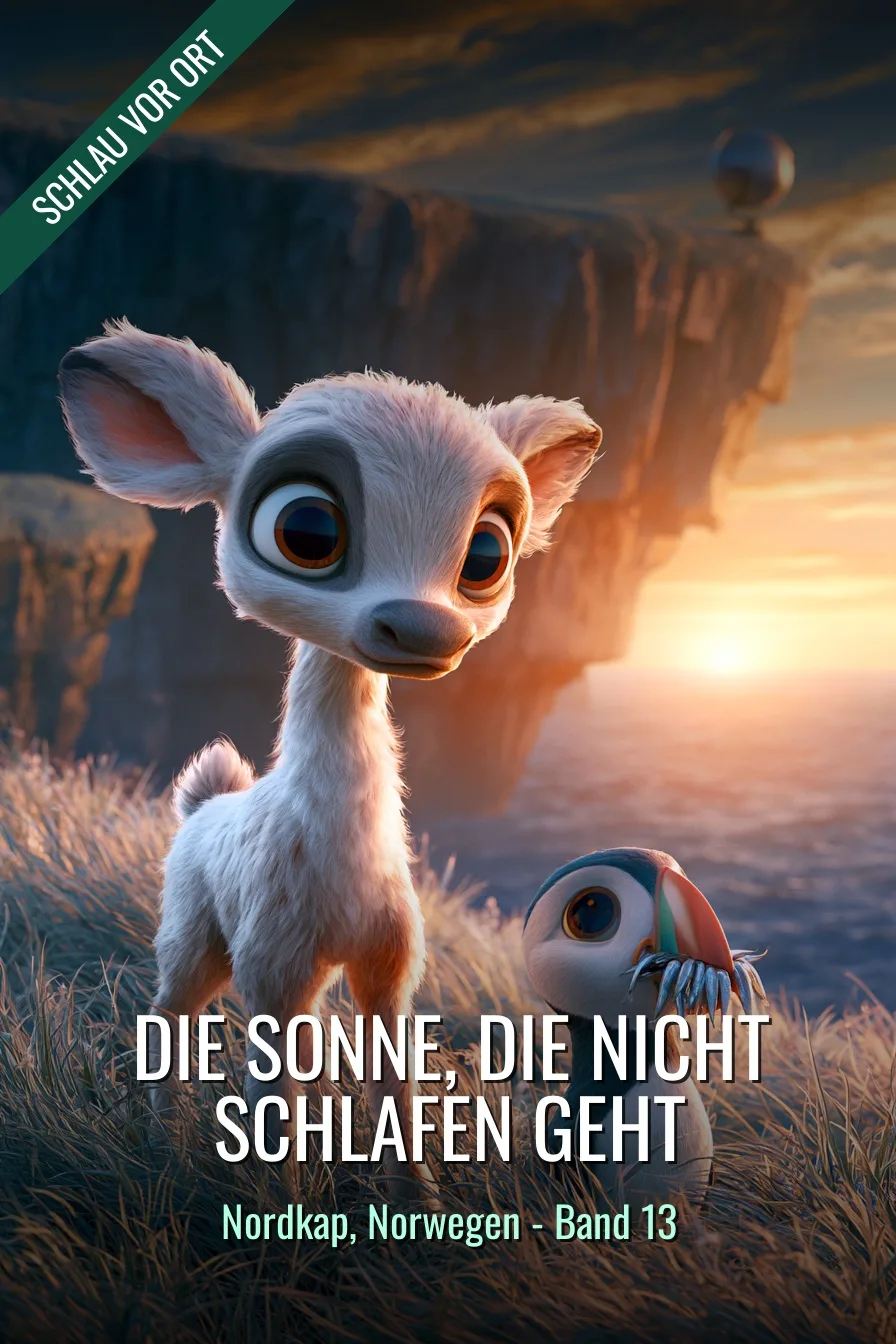 Buchcover: Die Sonne, die nicht schlafen geht – Kinderbuch über Nordkap