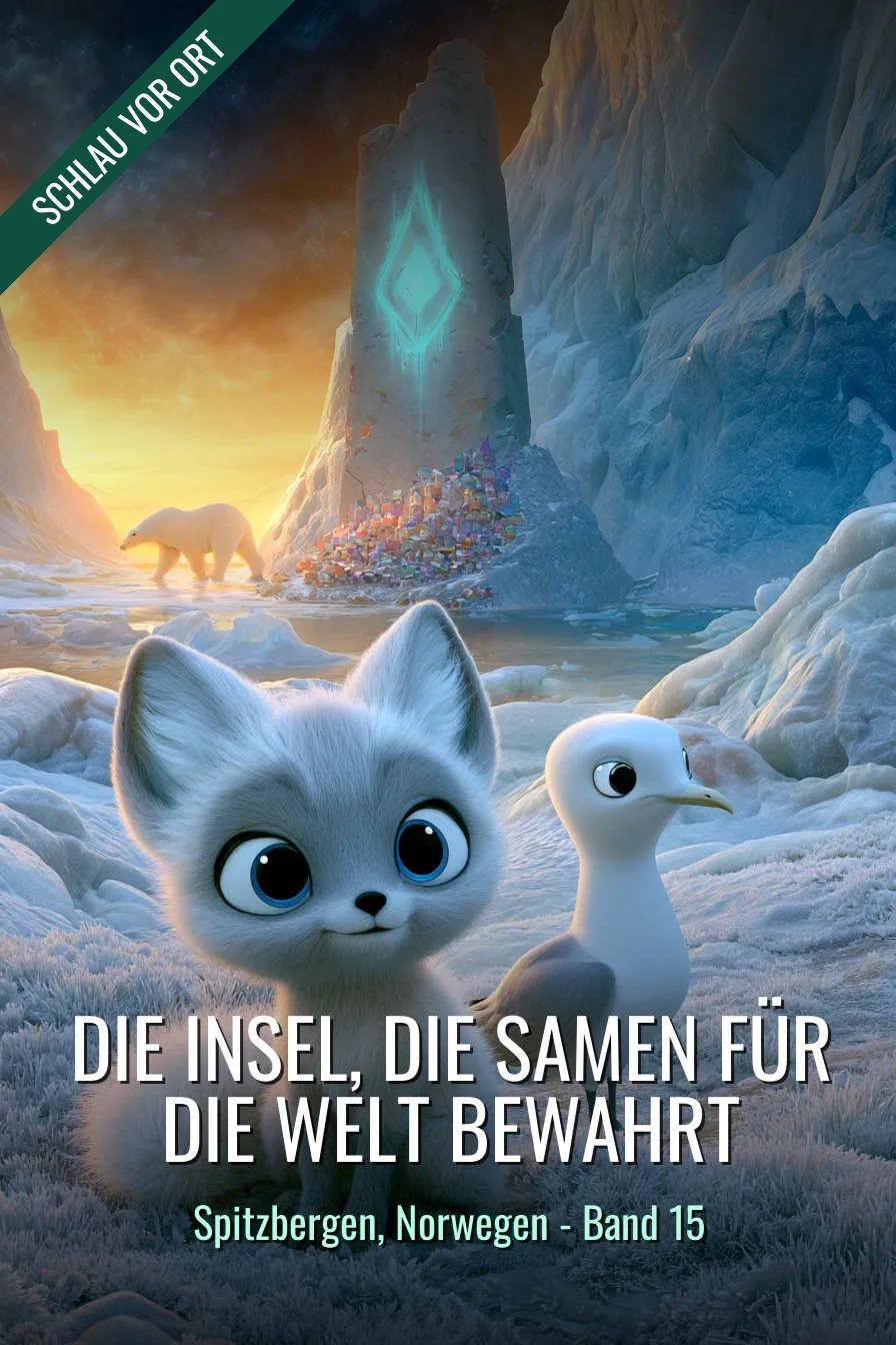Buchcover: Die Insel, die Samen für die Welt bewahrt – Kinderbuch über Spitzbergen