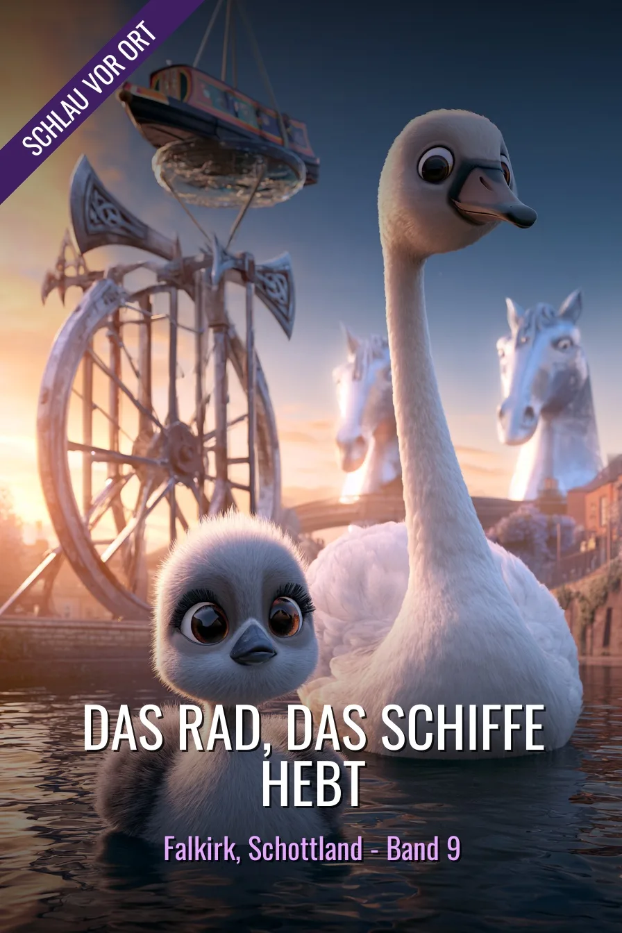 Buchcover: Das Rad, das Schiffe hebt – Kinderbuch über Falkirk Wheel