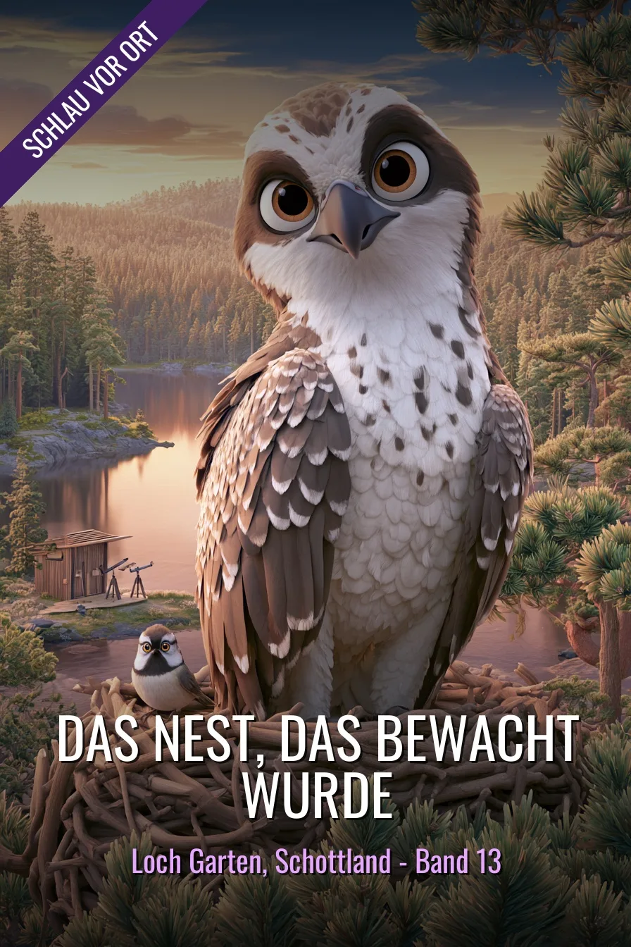 Buchcover: Das Nest, das bewacht wurde – Kinderbuch über Loch Garten