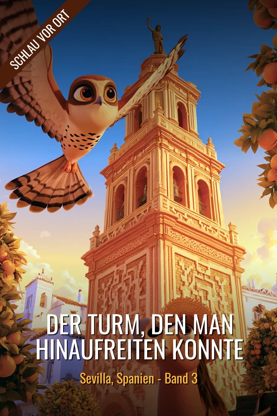 Buchcover: Der Turm, den man hinaufreiten konnte – Kinderbuch über Sevilla