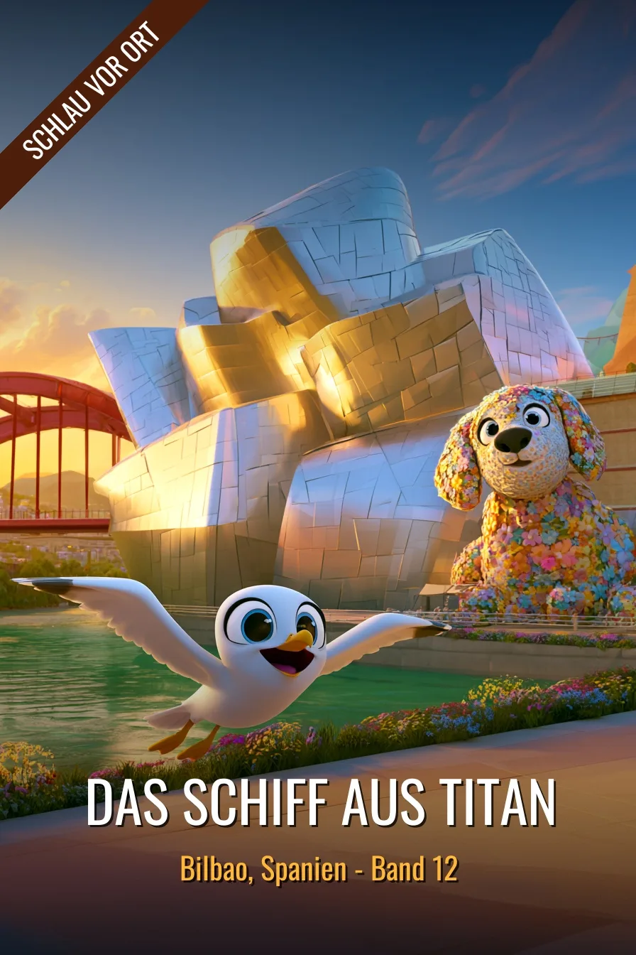 Buchcover: Das Schiff aus Titan – Kinderbuch über Bilbao