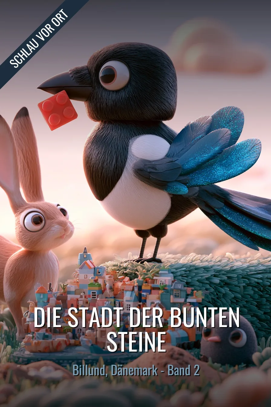 Buchcover: Die Stadt der bunten Steine – Kinderbuch über Billund