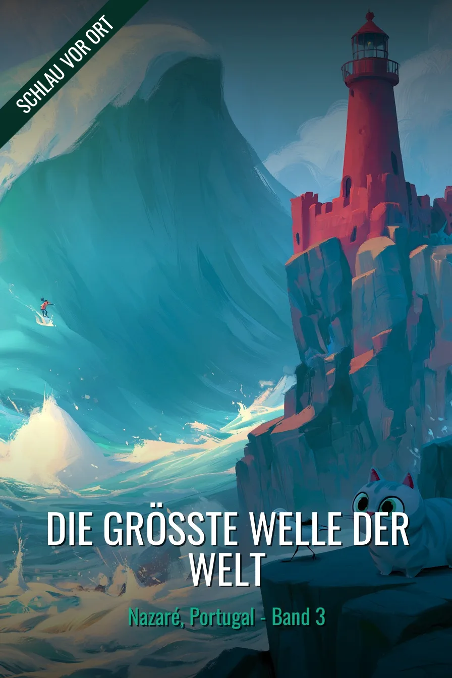 Buchcover: Die größte Welle der Welt – Kinderbuch über Nazaré