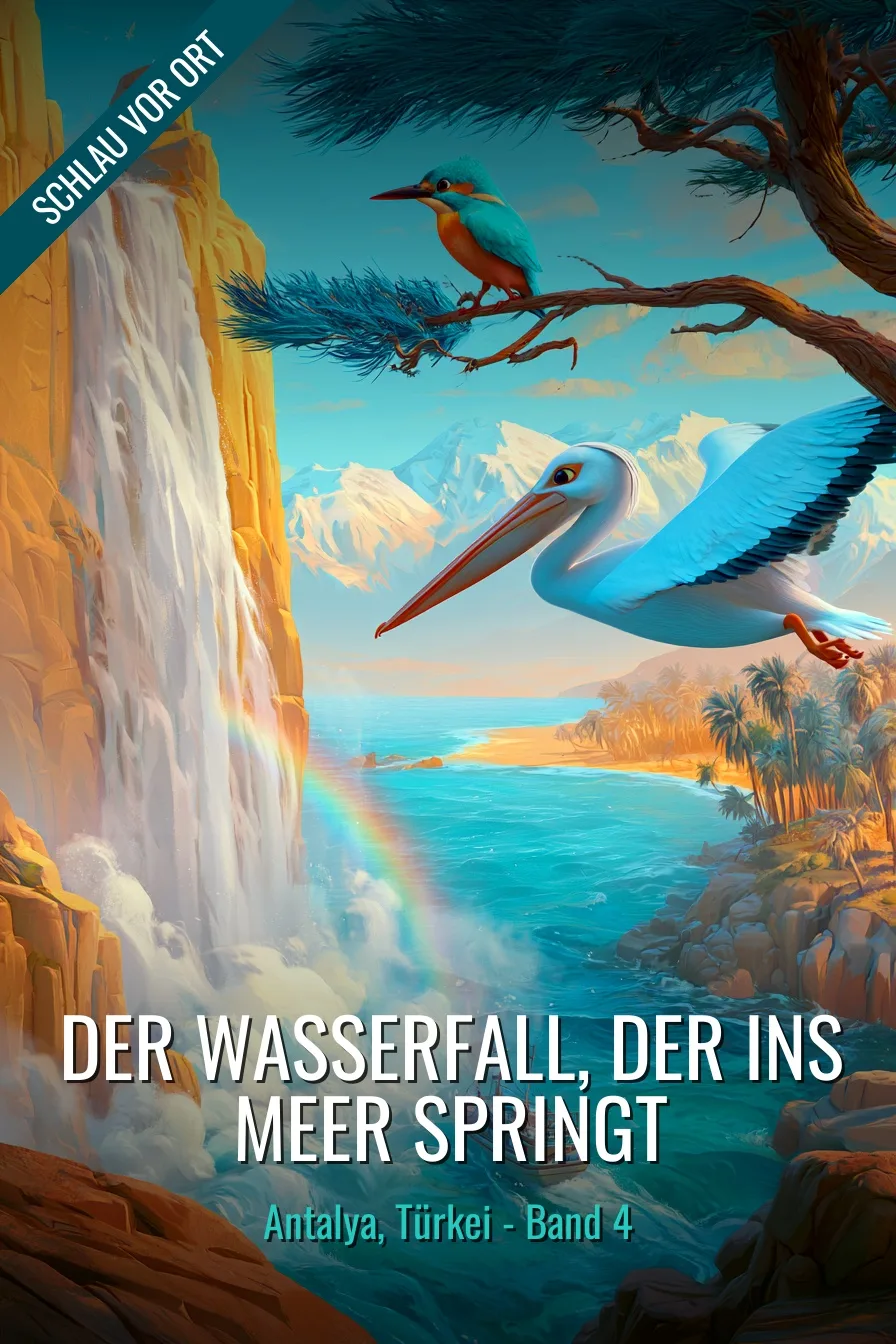Buchcover: Der Wasserfall, der ins Meer springt – Kinderbuch über Antalya