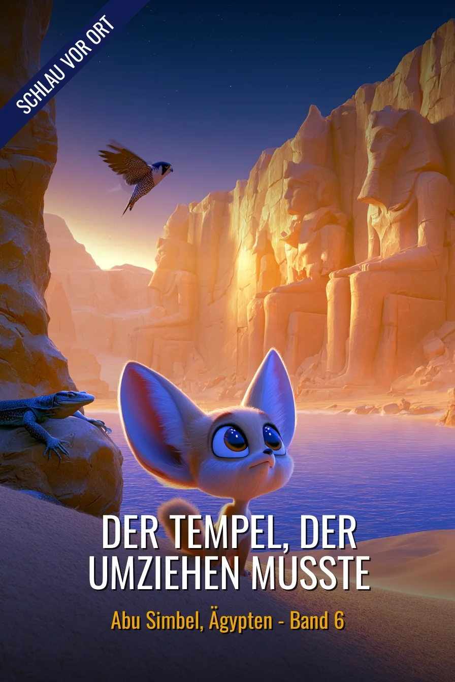 Buchcover: Der Tempel, der umziehen musste – Kinderbuch über Abu Simbel