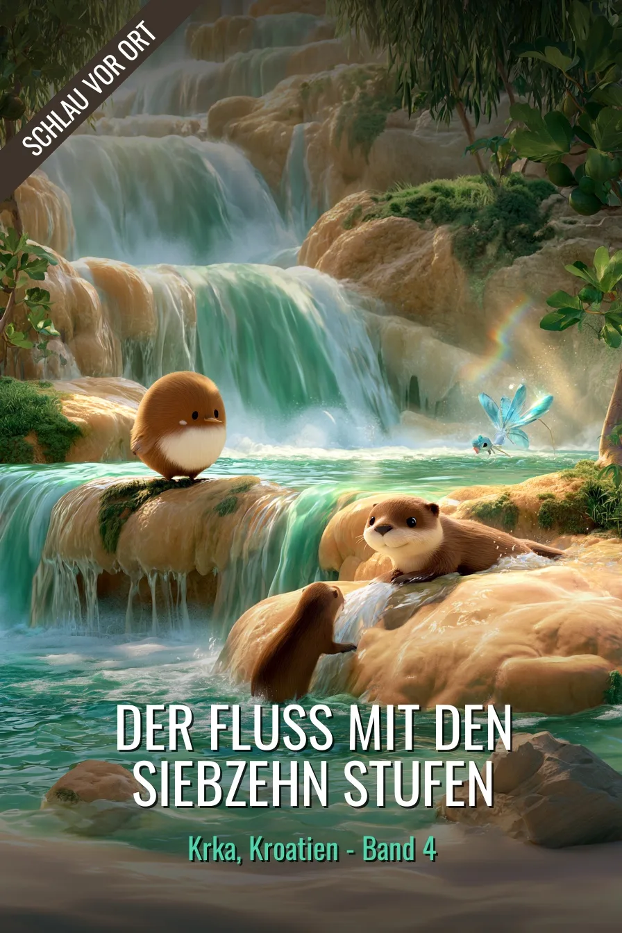 Buchcover: Der Fluss mit den siebzehn Stufen – Kinderbuch über Krka