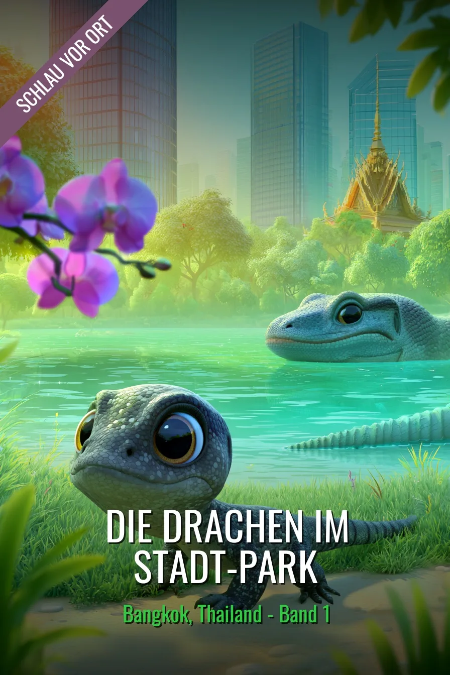 Buchcover: Die Drachen im Stadt-Park – Kinderbuch über Bangkok