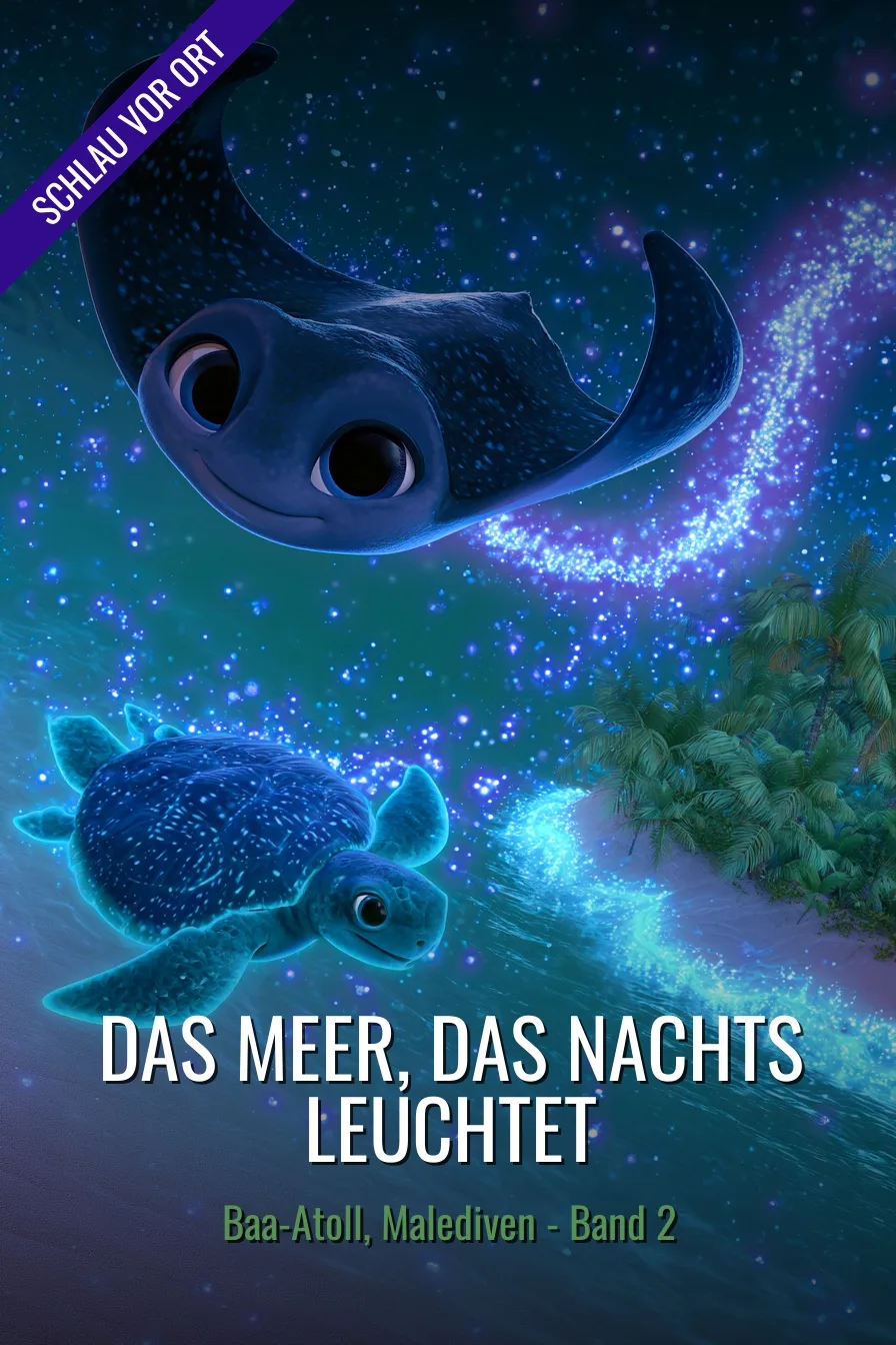 Buchcover: Das Meer, das nachts leuchtet – Kinderbuch über Baa-Atoll