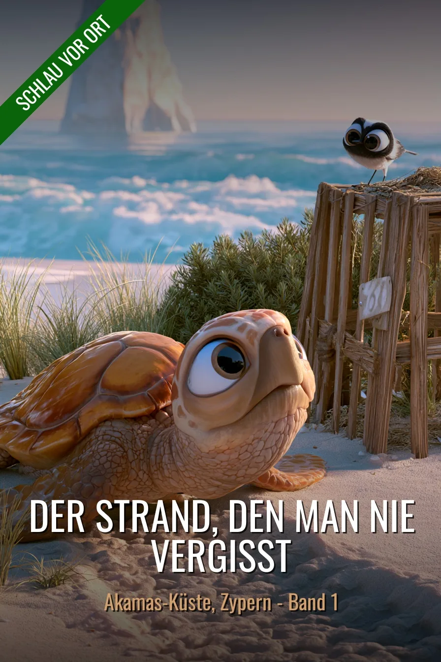 Buchcover: Der Strand, den man nie vergisst – Kinderbuch über Akamas-Küste