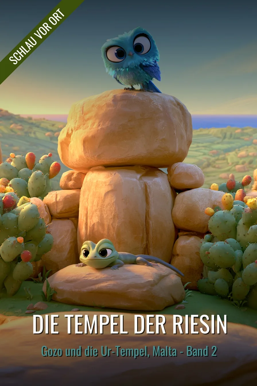 Buchcover: Die Tempel der Riesin – Kinderbuch über Gozo und die Ur-Tempel