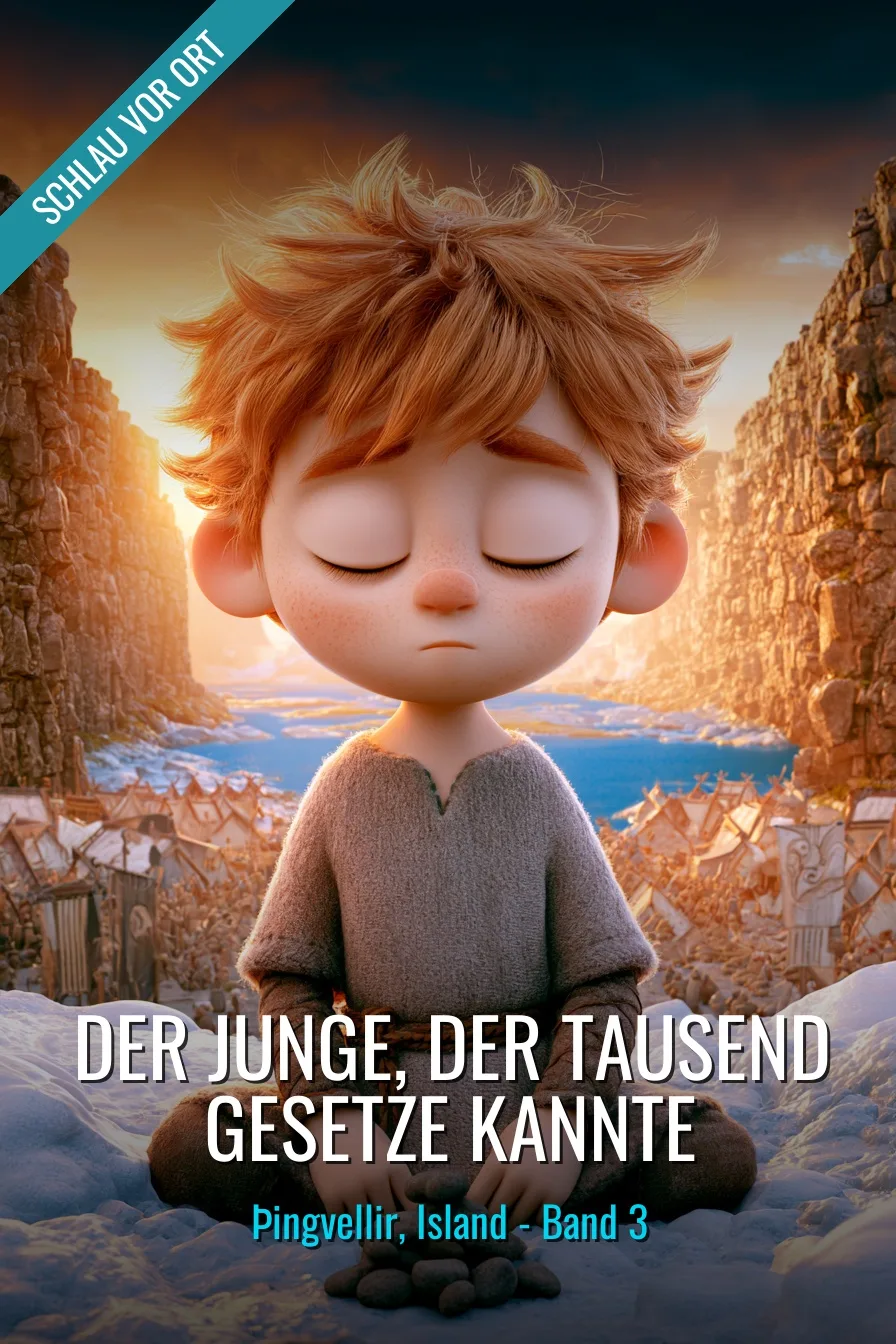 Buchcover: Der Junge, der tausend Gesetze kannte – Kinderbuch über Þingvellir