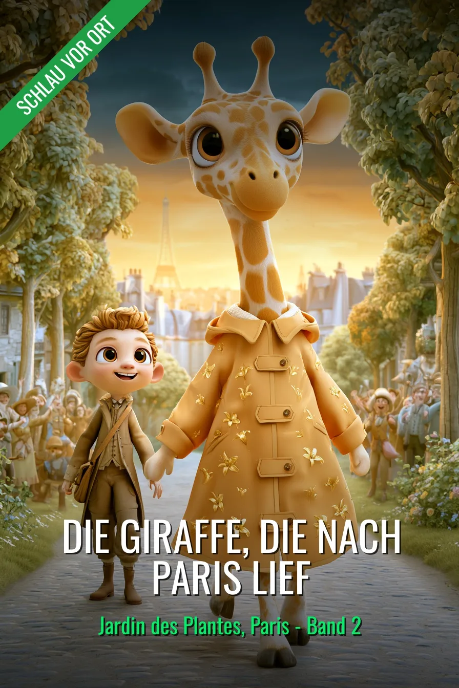 Buchcover: Die Giraffe, die nach Paris lief – Kinderbuch über Jardin des Plantes