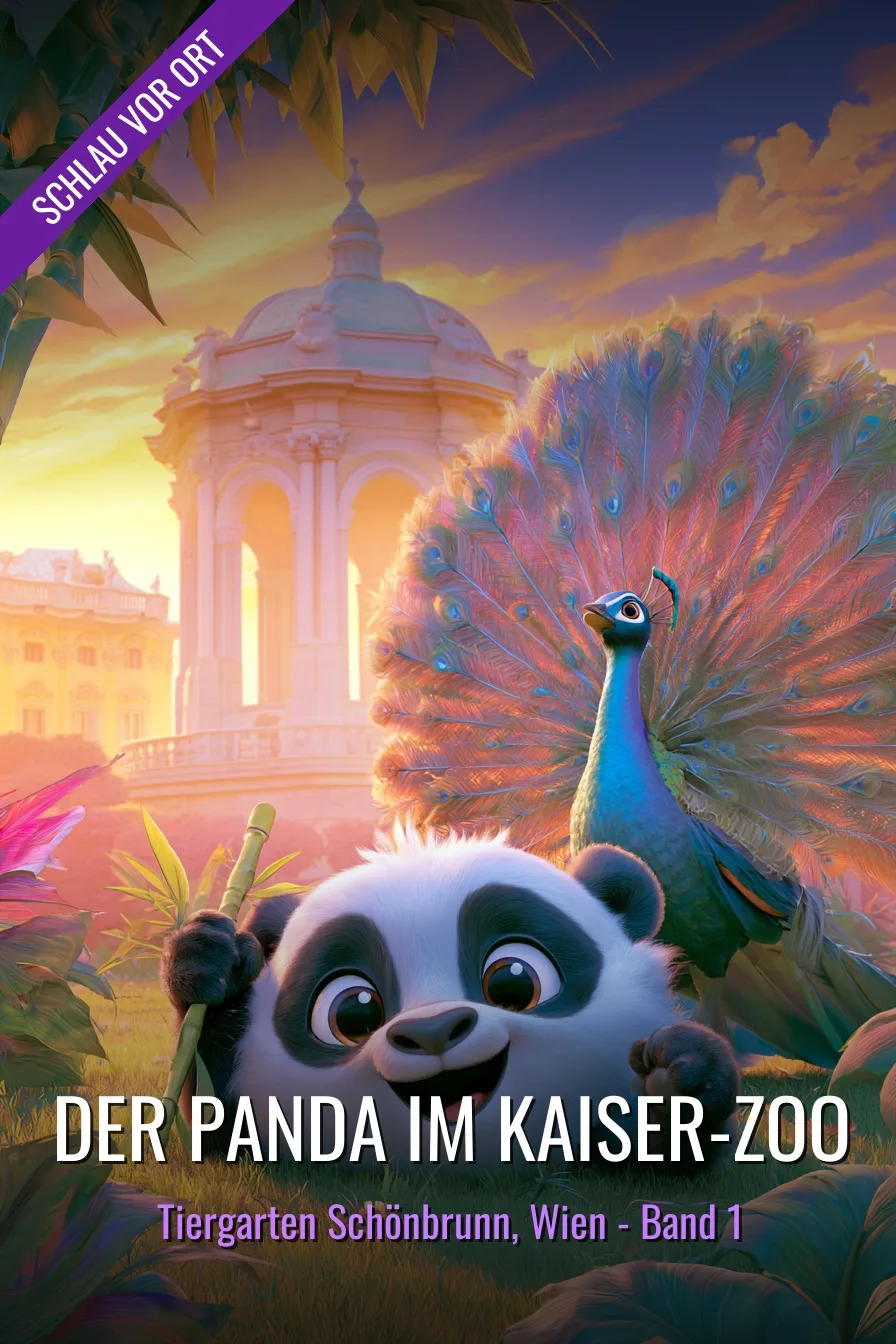 Buchcover: Der Panda im Kaiser-Zoo – Kinderbuch über Tiergarten Schönbrunn