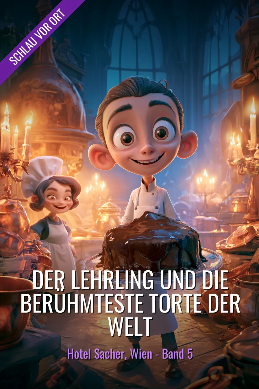 Buchcover: Der Lehrling und die berühmteste Torte der Welt – Kinderbuch über Hotel Sacher
