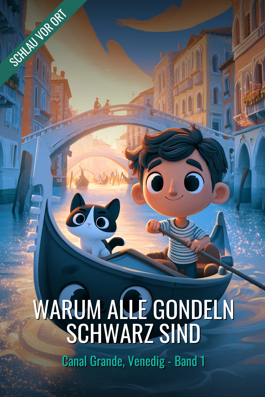 Buchcover: Warum alle Gondeln schwarz sind – Kinderbuch über Canal Grande