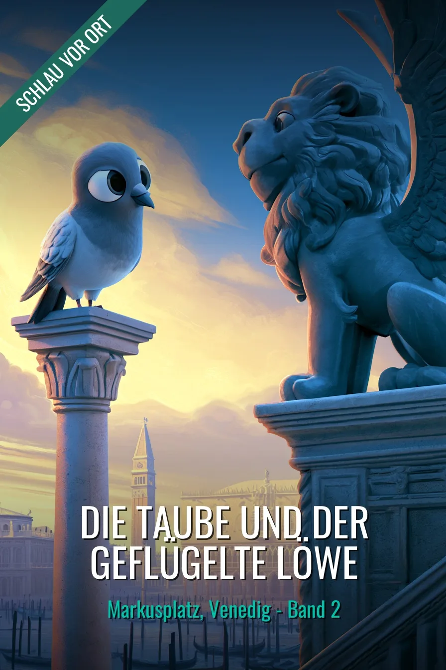 Buchcover: Die Taube und der geflügelte Löwe – Kinderbuch über Markusplatz