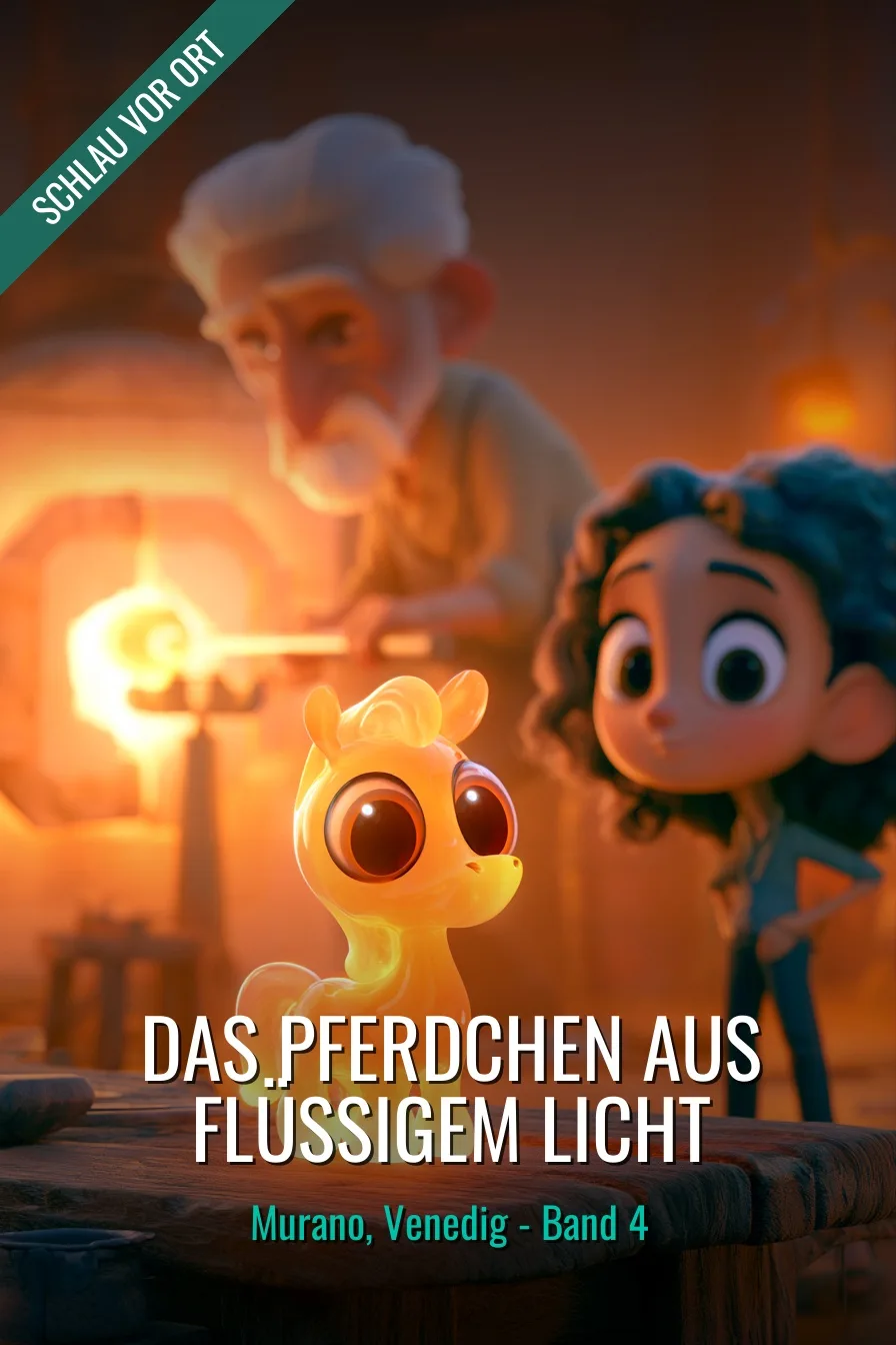 Buchcover: Das Pferdchen aus flüssigem Licht – Kinderbuch über Murano