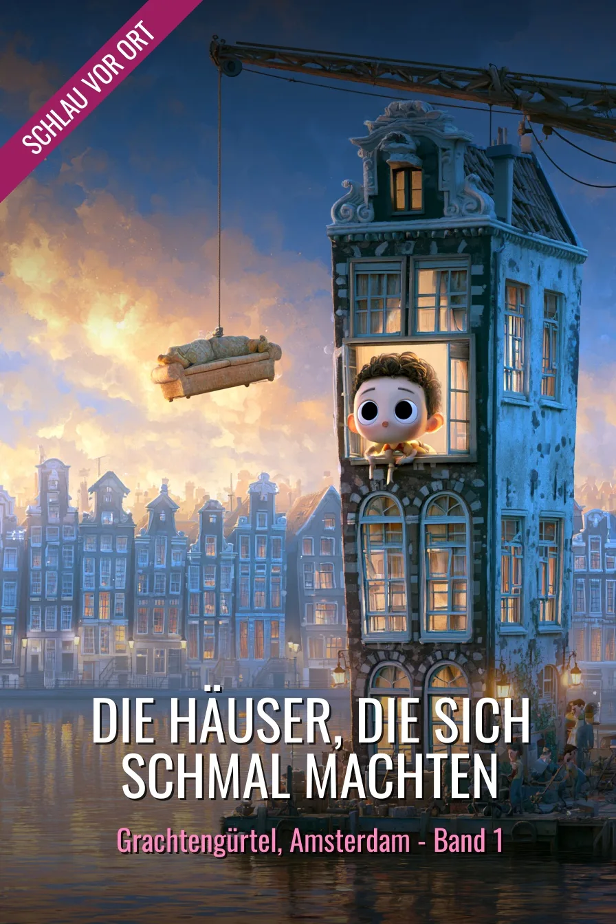Buchcover: Die Häuser, die sich schmal machten – Kinderbuch über Grachtengürtel